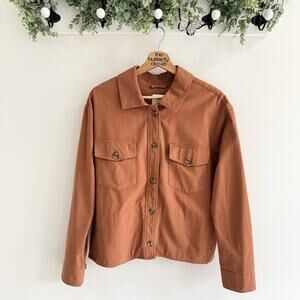 Gentle Fawn Guide Shirt Jacket Button Down Dual Chest Patch Pockets Size S Y9062